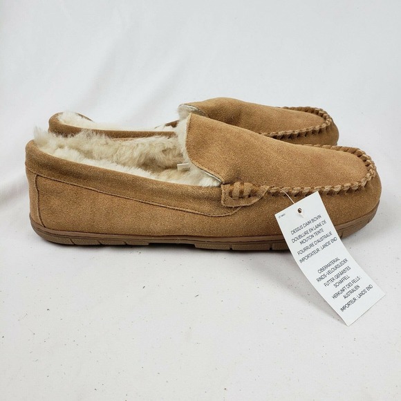 Lands' End Shoes Lands End Mens Suede Leather Moccasin Slippers Nwt Poshmark